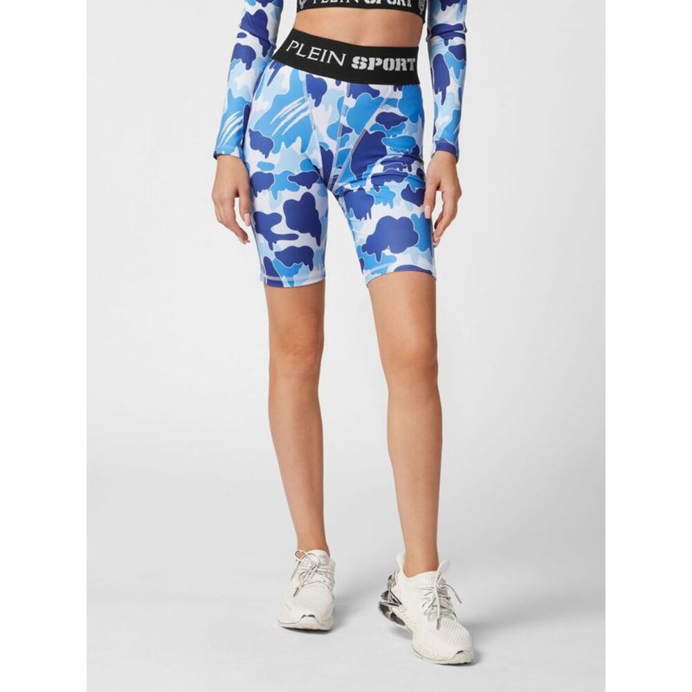 Plein Sport Women High-Waisted Camouflage Print Cycling Shorts Plein Sport